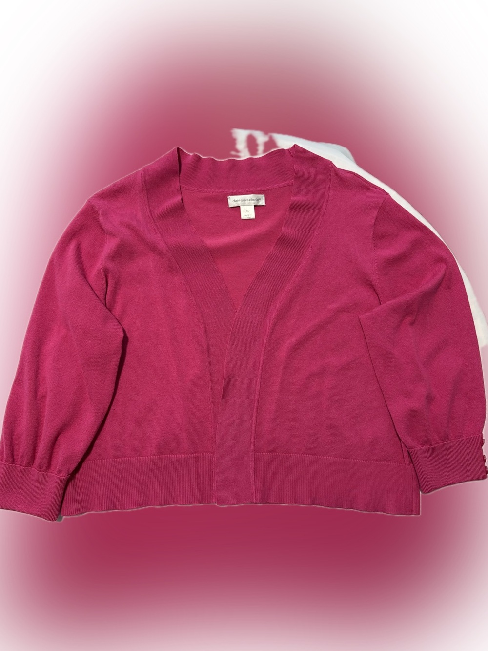 Christopher & Banks Bright Pink Open-Front Cardigan